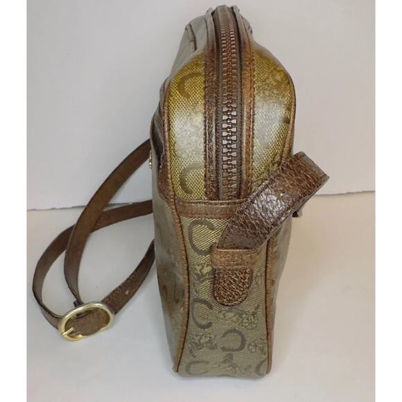 Celine C Macadam Carriage shoulder bag crossbody PVC leather brown authentic - Picture 6 of 14